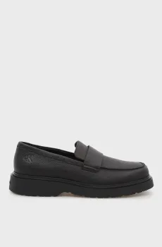 Мужские черные кожаные лоферы COMBAT Черный 41 Calvin Klein HM0HM02337