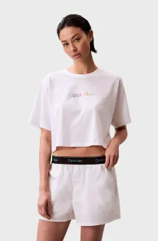 Женские белые шорты LOGO POPLIN PRIDE Белый L Calvin Klein LV00QS7471