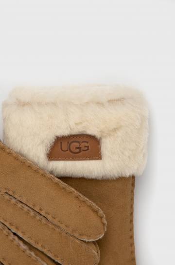 Замшевые перчатки UGG женское цвет коричневый Замшевые перчатки UGG женское цвет коричневый