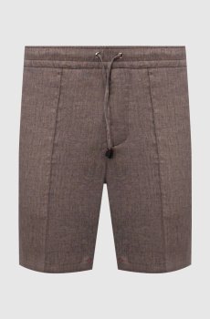 Коричневые шорты из льна