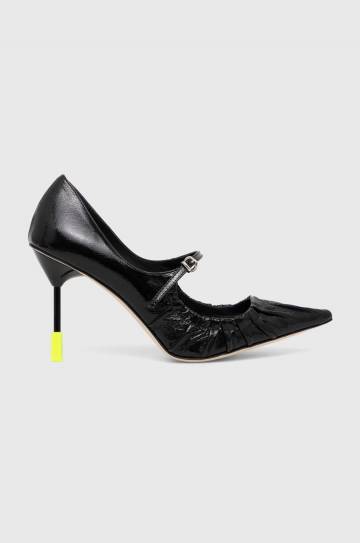 Кожаные туфли MSGM цвет чёрный 3741MDS930 848 Кожаные туфли MSGM цвет чёрный 3741MDS930 848