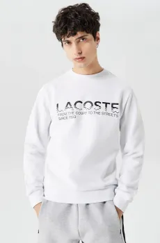 Мужская белая толстовка Белый L-XL Lacoste SH030606B