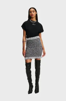 Женская твидовая юбка BOUCLE KNIT SKIRT Разноцветный M Karl Lagerfeld 246W1206