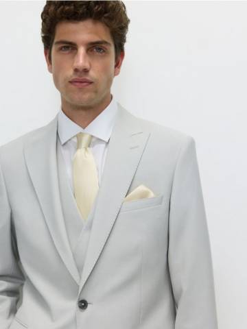 Reserved - Піджак з вовни slim fit - бежевий - 7436Z-08X Reserved - Піджак з вовни slim fit - бежевий - 7436Z-08X