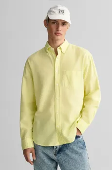 Мужская желтая рубашка REL GMNT DYED TEXTURE WEAVE Желтый XL Gant 3230032