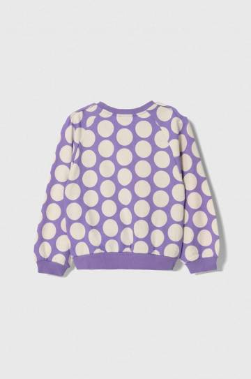 Детская хлопковая кофта United Colors of Benetton цвет фиолетовый узор