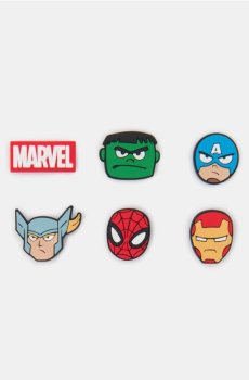 Набір пінів для взуття 6 pack Marvel - різнобарвний
