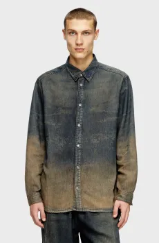 Мужская темно-синяя джинсовая рубашка Синий M Diesel A19283 068TF