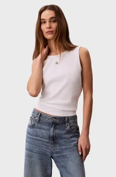 Женская белая майка LABEL 2X2 BABY Белый S Calvin Klein Jeans LV047F246G