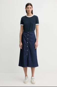 Хлопковая футболка A.P.C. T-SHIRT CROP MANCHE COURTE CONTRASTÉ