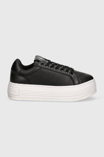 Кожаные кроссовки Calvin Klein Jeans BOLD PLATF LOW OH MG LTH цвет чёрный YW0YW01589 Кожаные кроссовки Calvin Klein Jeans BOLD PLATF LOW OH MG LTH цвет чёрный YW0YW01589