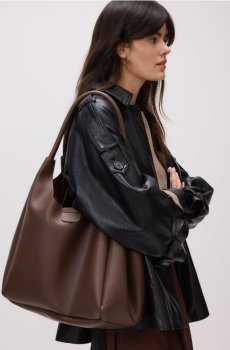 Reserved - Сумка Хобо - пильно-коричневий - 012CN-98X