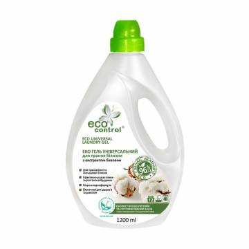 Универсальный гель для стирки белья Eco Control с экстрактом хлопка, 12 стирок, 1.2 л Универсальный гель для стирки белья Eco Control с экстрактом хлопка, 12 стирок, 1.2 л