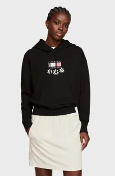 Женское черное худи TJW BXY DAISY FLAG Черный XS Tommy Jeans DW0DW17708
