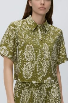 Reserved - Сорочка з тканини з високим вмістом віскози - світло-оливковий - 388KU-81X