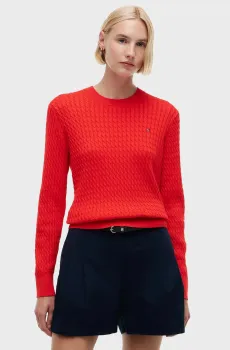 Женский красный джемпер CABLE FINE Красный S Tommy Hilfiger WW0WW44993