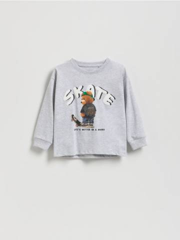 Reserved - Лонгслів з принтом - темно-сірий - 103FI-90M