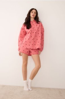 Reserved - Піжамний комплект із двох предметів з візерунком - перцевий червоний - 126HQ-29X