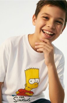 Бавовняна футболка з принтом The Simpsons - кремовий