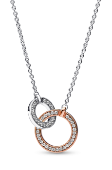 Намисто двоколірне із переплетеними кільцями