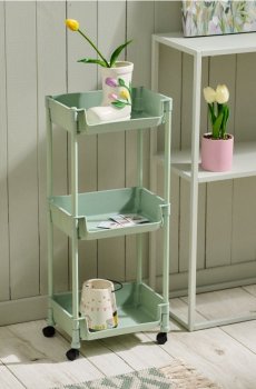 Стелаж на коліщатках - блідо-зелений