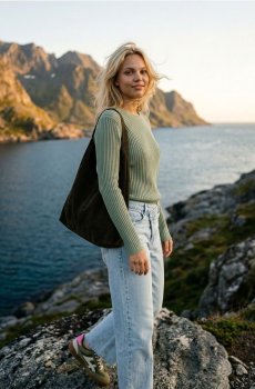 Класичний рельєфний светр - світло-зелений