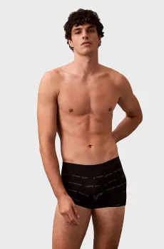 Мужские черные боксеры с узором LOW RISE TRUNK Черный S Calvin Klein 000NB4061A
