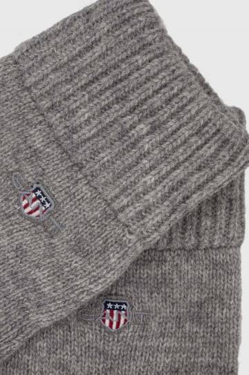 Шерстяные перчатки Gant цвет серый Шерстяные перчатки Gant цвет серый