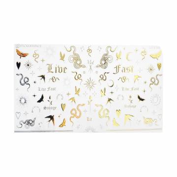 Наклейки для дизайна ногтей StickersSpace Live Fast Gold (243012) Наклейки для дизайна ногтей StickersSpace Live Fast Gold (243012)
