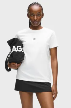 Женская белая футболка ESSENTIAL Белый XL Karl Lagerfeld B1W17091