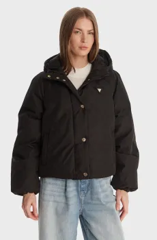 Женская черная куртка с узором Черный L Guess V5BL07.WGLW2;FJ9G