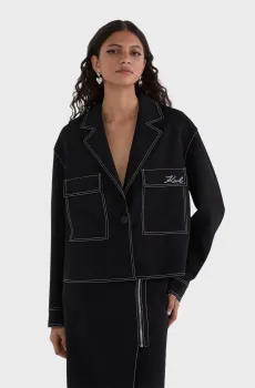 Женский черный блейзер CONTRAST STITCH Черный 46 Karl Lagerfeld A3W14041