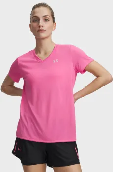 Женская розовая футболка Tech SSV- Solid Розовый L Under Armour 1384229-637