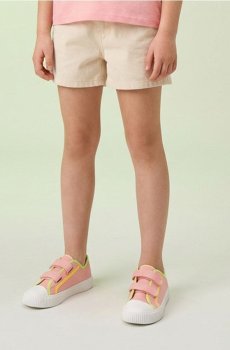 Кеди на липучках з контрастними вставками - рожевий