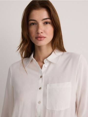 Reserved - Віскозна сорочка regular fit - кремовий - 9541H-01X Reserved - Віскозна сорочка regular fit - кремовий - 9541H-01X