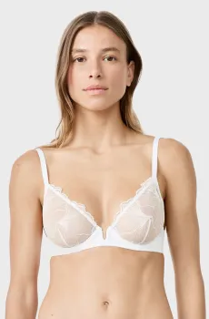 Женский белый бюстгальтер с мягкой чашкой PRELUDE Белый 80C Etam 6553566