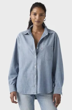 Женская голубая рубашка Harlie Boyfriend Голубой XS Levi’s® 001HM;0021