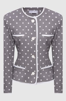 Серый жакет в горох