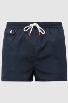 Голубые шорты для плавания с вышивкой логотипа