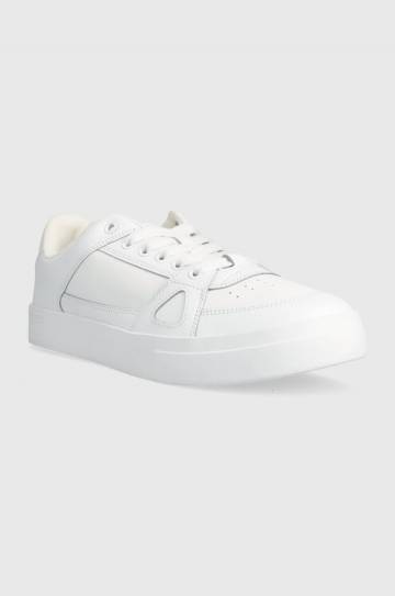 Кожаные кроссовки Tommy Jeans TJM VULCANIZED FOXING FLAG цвет белый EM0EM01313 Кожаные кроссовки Tommy Jeans TJM VULCANIZED FOXING FLAG цвет белый EM0EM01313