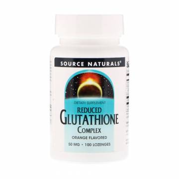 Глутатион Source Naturals Reduced Glutathione Complex 50 мг, 100 таблеток для рассасывания