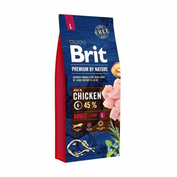 Сухой корм для взрослых собак крупных пород Brit Premium by Nature Adult L с курицей, 15 кг Сухой корм для взрослых собак крупных пород Brit Premium by Nature Adult L с курицей, 15 кг