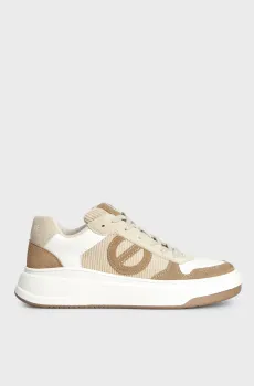 Женские бежевые кожаные кроссовки BRIDGET SNEAKER Бежевый 36 No Name 01LNJRSD0