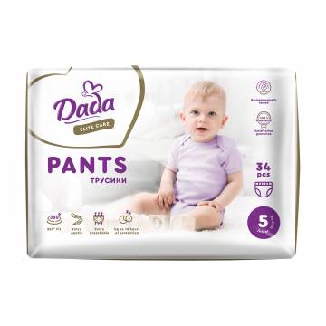 Подгузники-трусики Dada Elite Care Junior размер 5 (12-17 кг), 34 шт Подгузники-трусики Dada Elite Care Junior размер 5 (12-17 кг), 34 шт