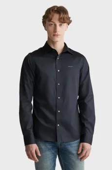 Мужская черная рубашка SLIM SATEEN SHIRT Черный M Gant 3230300