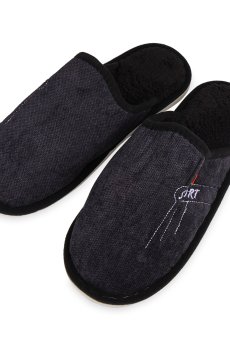 Мужские комнатные тапочки 2Step закрытые, черные, размер 45-46 (WMSL2025-9-Bl)