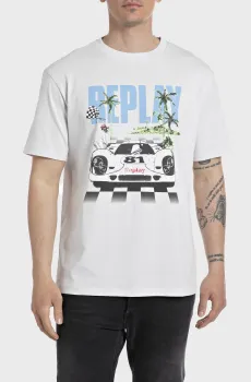 Мужская белая футболка Белый L Replay M6810 .000.22662