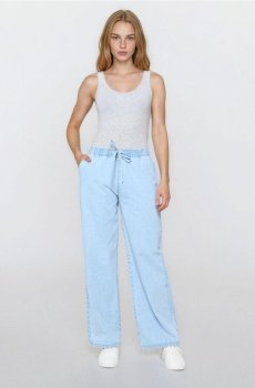 Джинси jogger wide-leg - синій