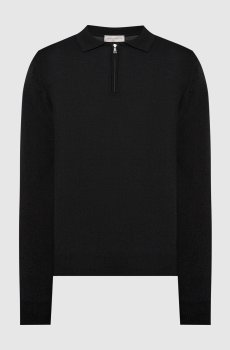 Черное поло из шерсти