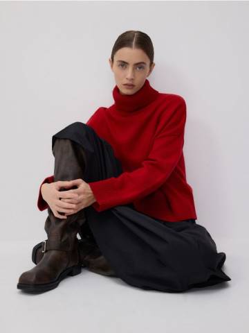 Reserved - Джемпер oversize - червоний - 267CZ-33X Reserved - Джемпер oversize - червоний - 267CZ-33X